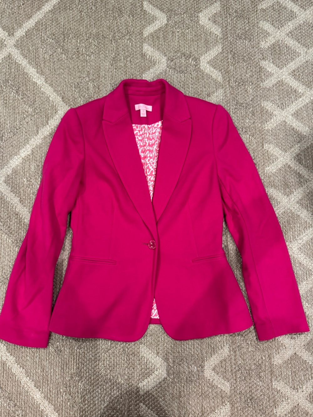 Lilly Pulitzer Hot Pink Fuchsia Blazer Jacket Size S